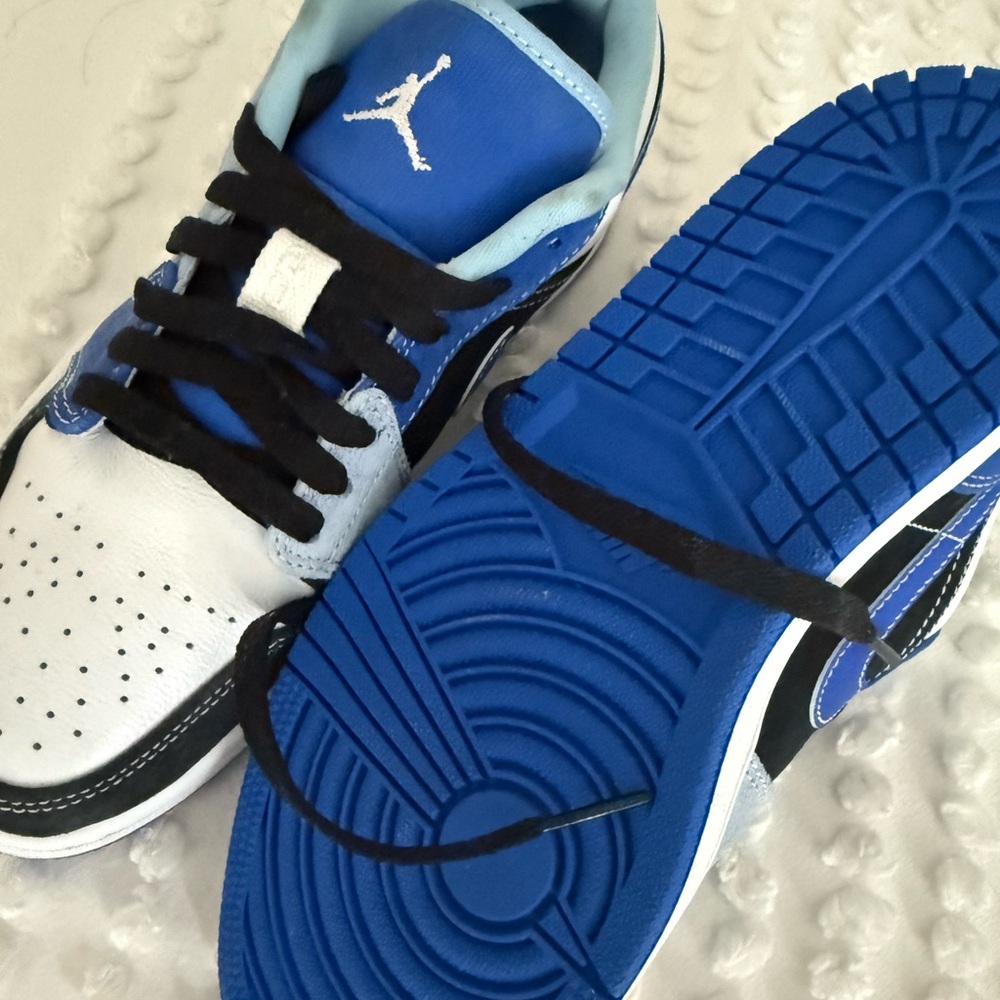 Blue and White Custom Nike sneakers